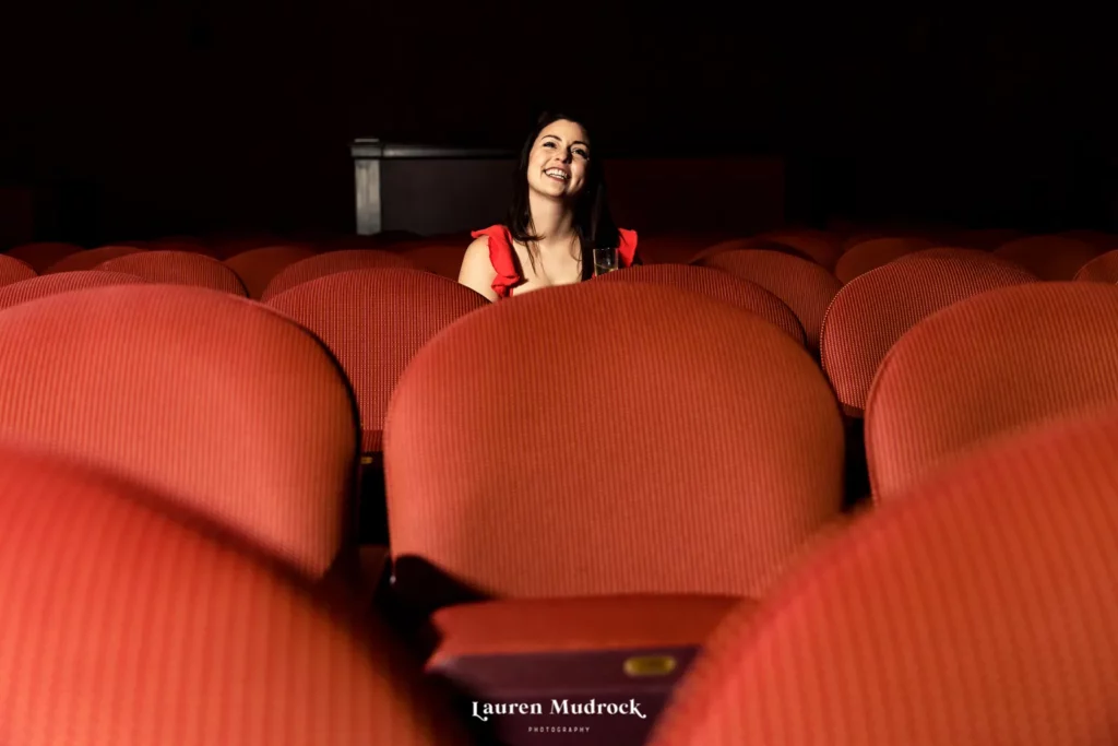 woman in empty theater